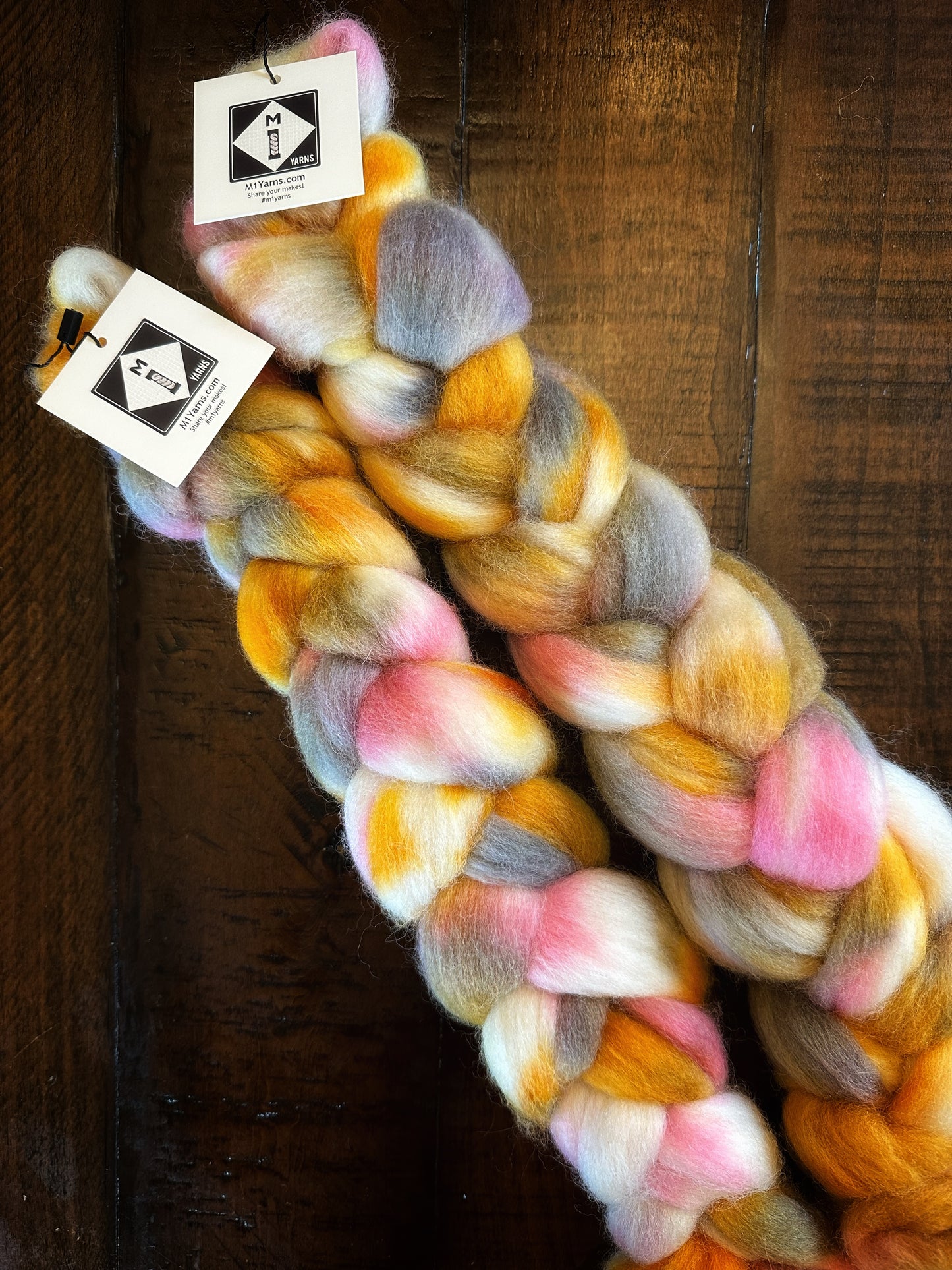 Romney Wool Fiber Braids for Spinning