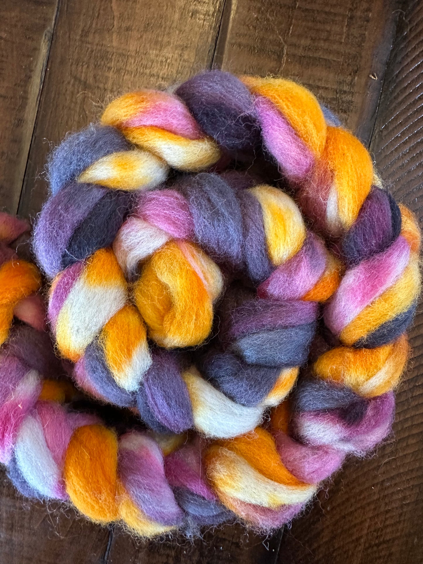 Cheviot Wool Fiber Braids for Spinning