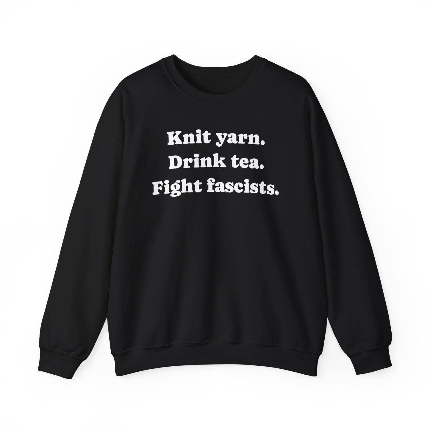 Knit. Tea. Crewneck Sweatshirt.