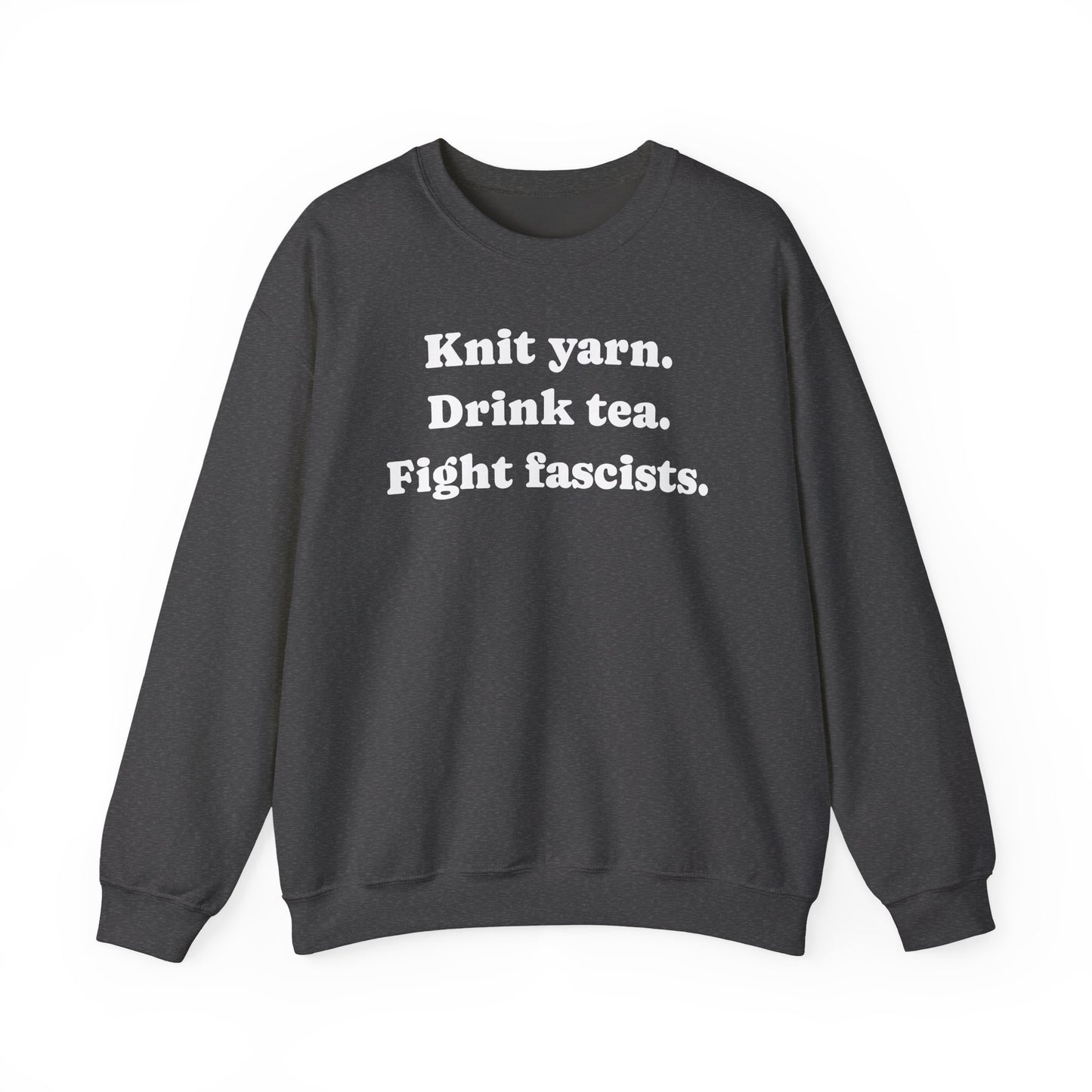 Knit. Tea. Crewneck Sweatshirt.