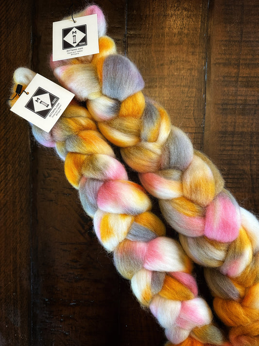 Romney Wool Fiber Braids for Spinning